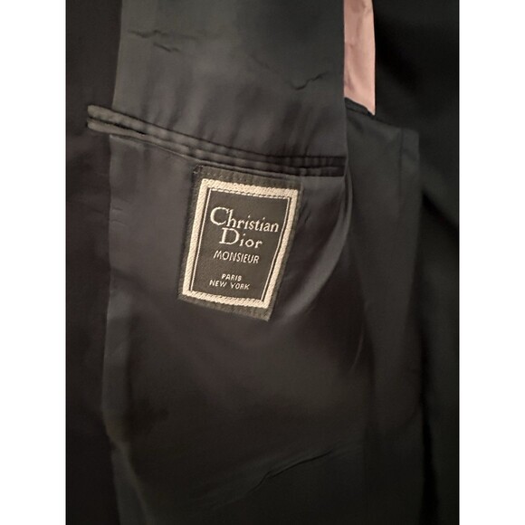 Christian Dior Monsieur Mens Blazer 48R Black Wool Sports Coat 2 Button Notched - Picture 3 of 13